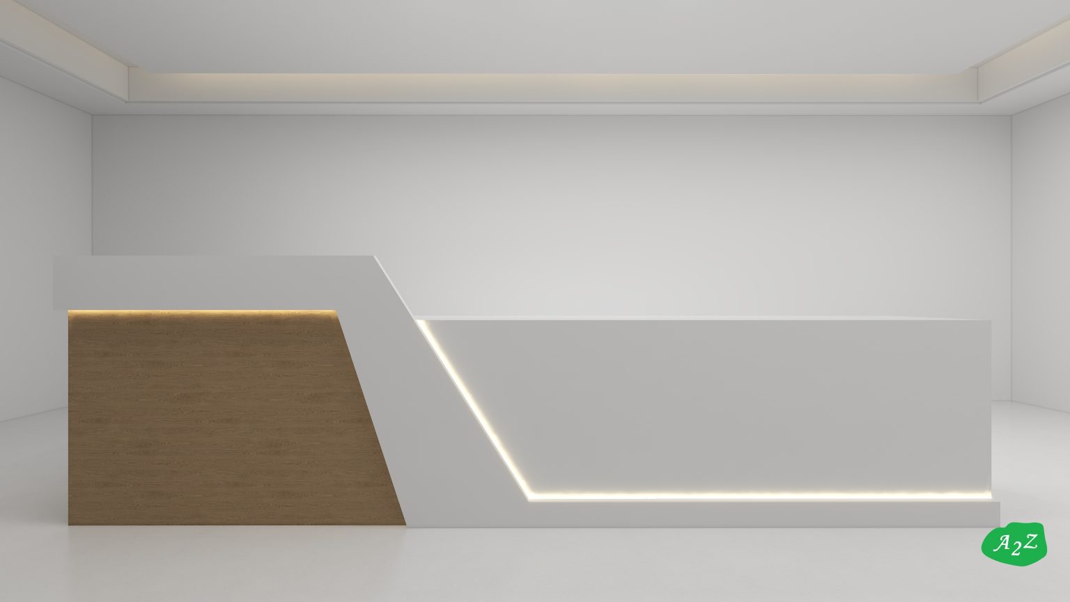 [AZRC-09] Reception Counter (L-Shape) with Pull Out Drawer & LED Light ...